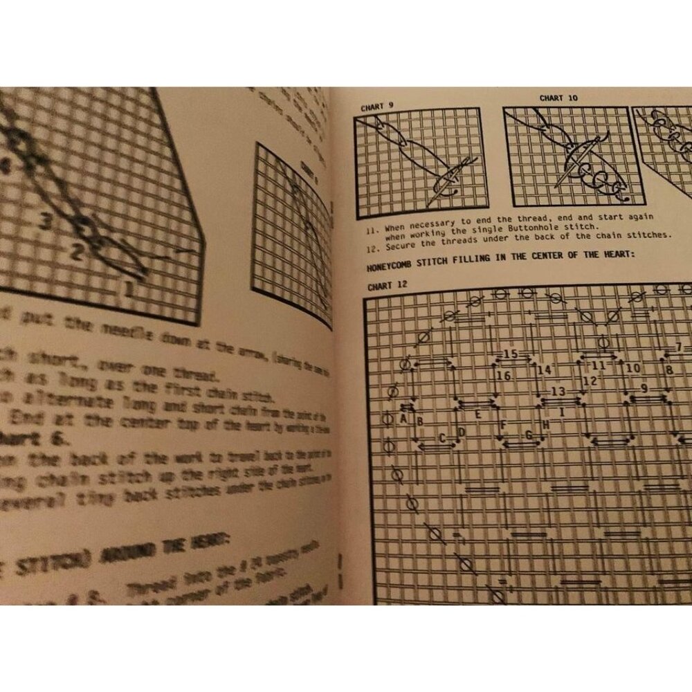 Pulled Thread Heart Bookmark & Bellpull Cross Stitch Design Pattern Book - Picture 2 of 5